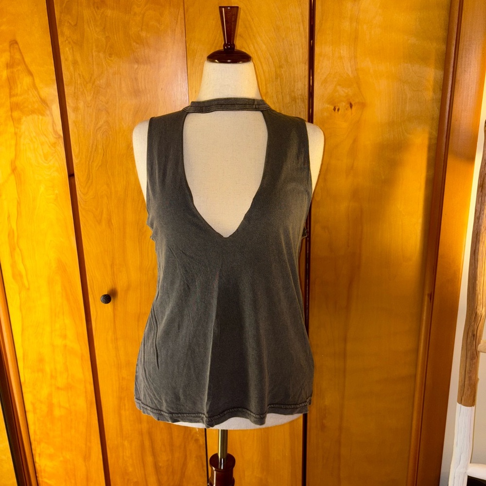 NWT Urban Outfitters Cut Out Charcoal Tank Top